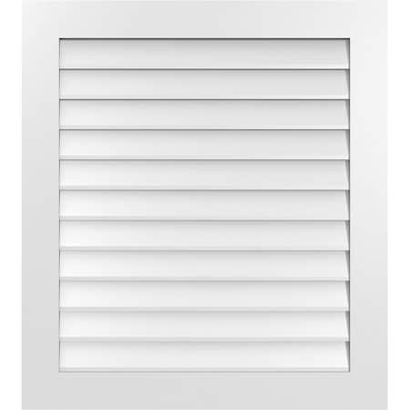 Ekena Millwork Vertical Surface Mount PVC Gable Vent: Non-Functional, w/3-1/2"W x 1"H, Standard Frame, 34"W x 38"H GVPVE34X3801SN